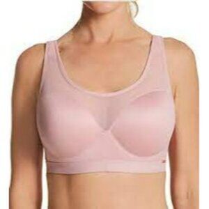 LE MYSTERE‎ ADOBE ROSE SHEER ILLUSION  SPORTS BRA NWT